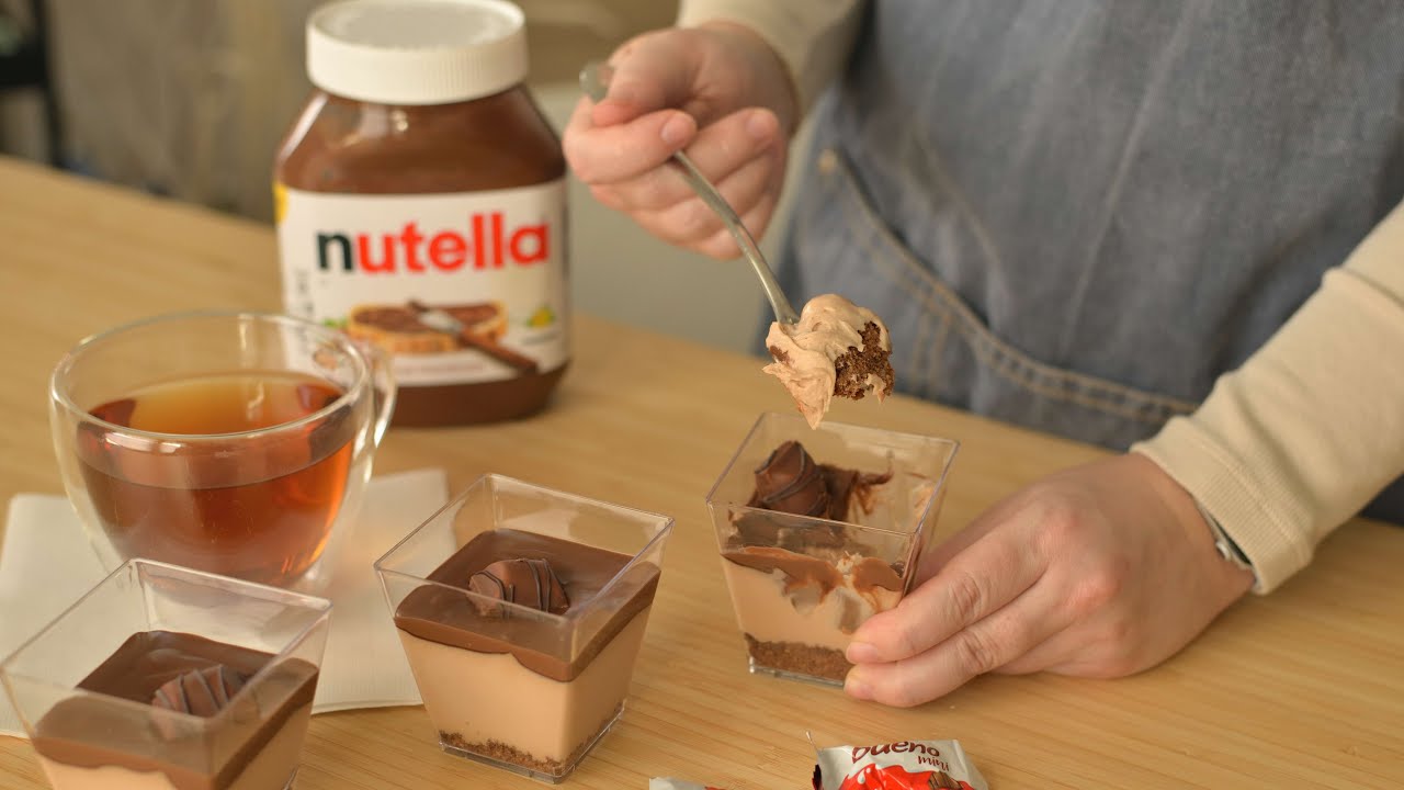 Kinder Bueno Dessert Cups Recipe | No Bake Mini Desserts
