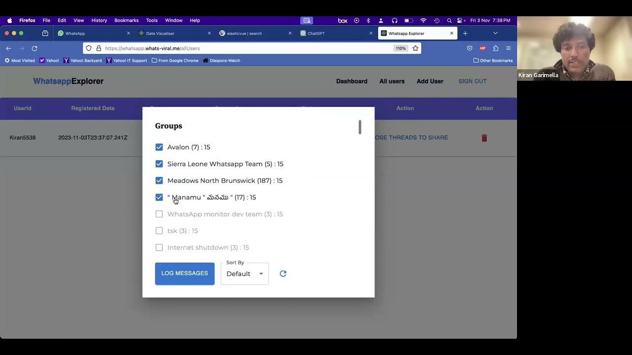 WhatsApp data donation and monitoring tools walkthrough
