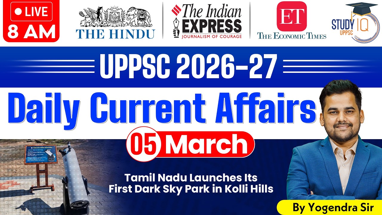 Daily Current Affairs 2026 | Current Affairs Today 05 March Current Affairs for UPPCS & RO/ARO