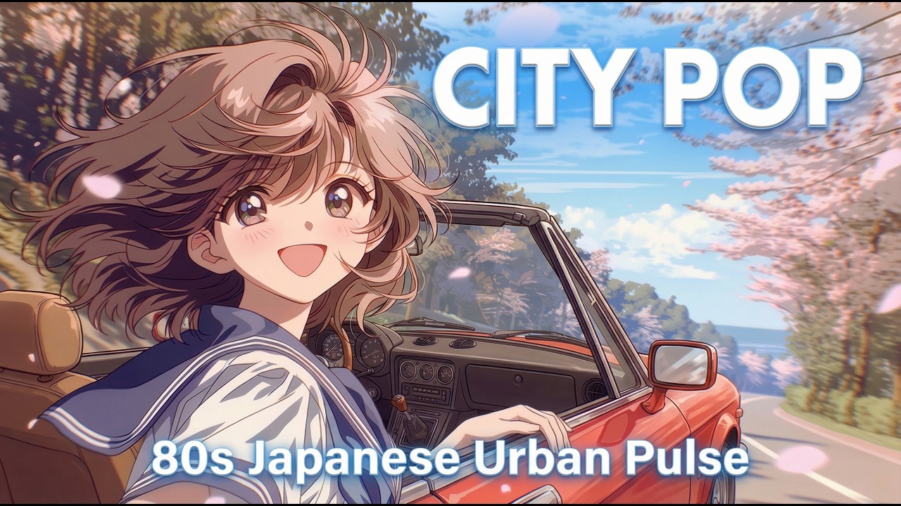 【作業用BGM】80's Japanese City Pop Playlist  桜咲く夜道でのドライブ | レトロアニメ × エモい日本語歌詞