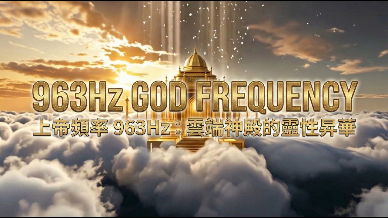 最強頻率之巔 963Hz：與神聖源頭共振，清理所有維度負能量｜在雲端金光神殿中重獲新生｜4K 沉浸式宇宙視覺