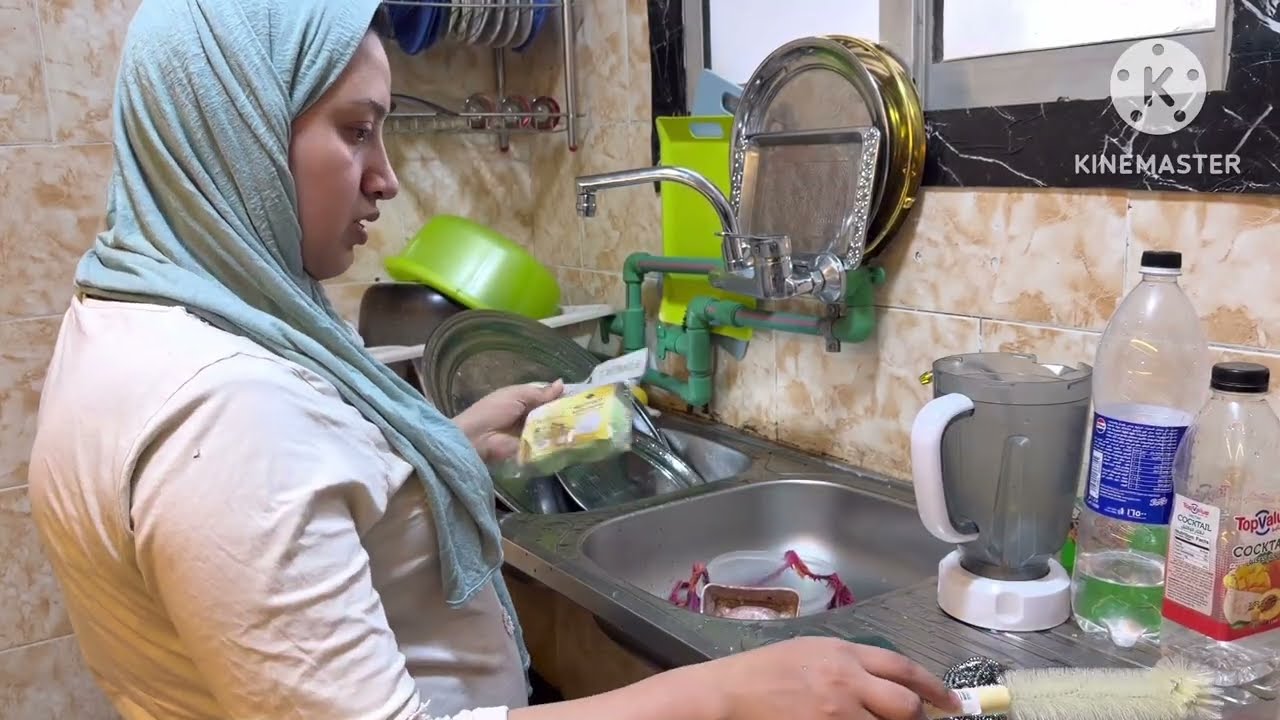 روتين يومي 🌿في المطبخ انا ☝️ لم بطحت في مكان لزام ابقي قده 🙈علي الله حاكيتي 😌👌