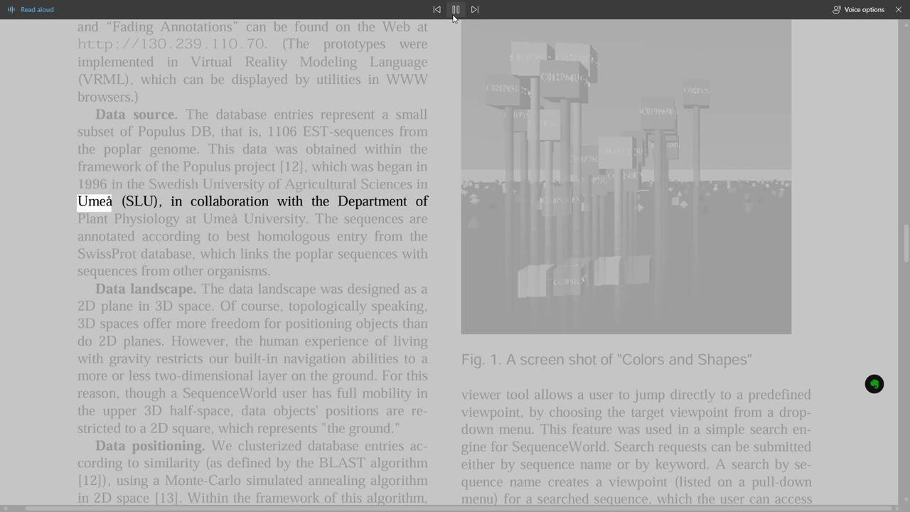 Sequence World: A Genetics Database in Virtual Reality {JounralBot}