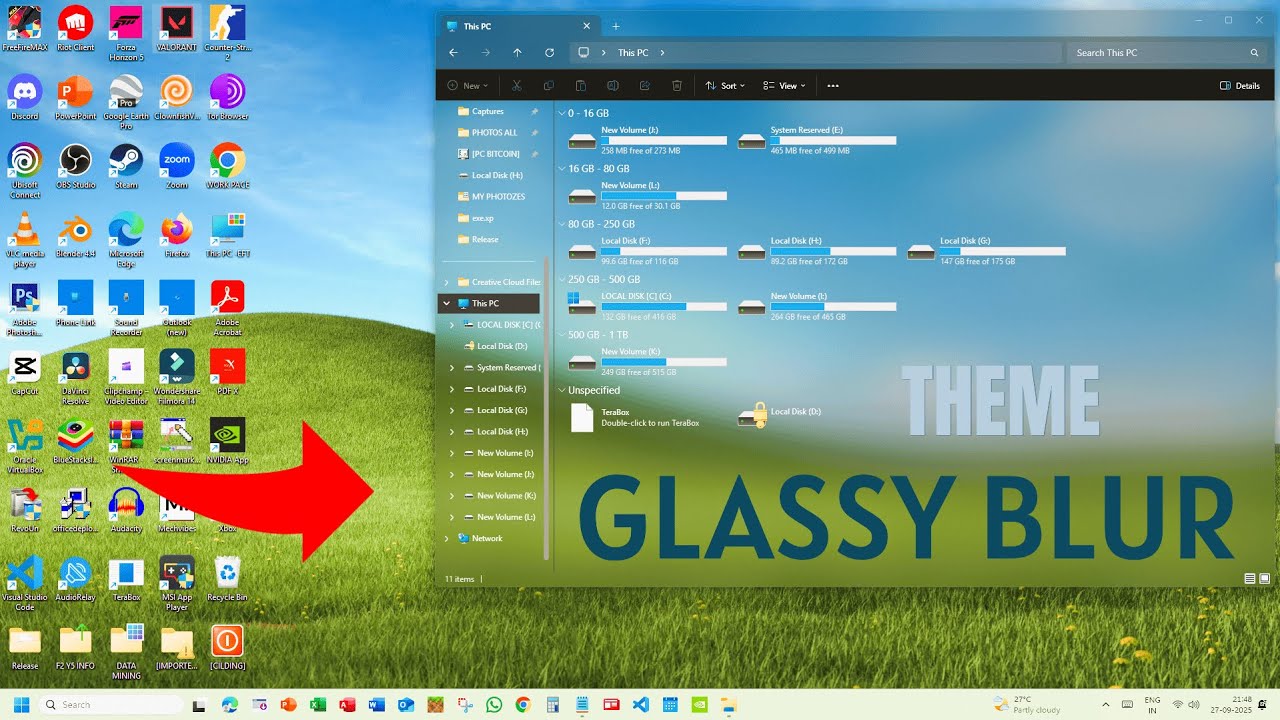 Make Windows 10/11 PRO Look INSANE! Glassy Blurry & Transparent UI JUST few minutes in Hindi ?