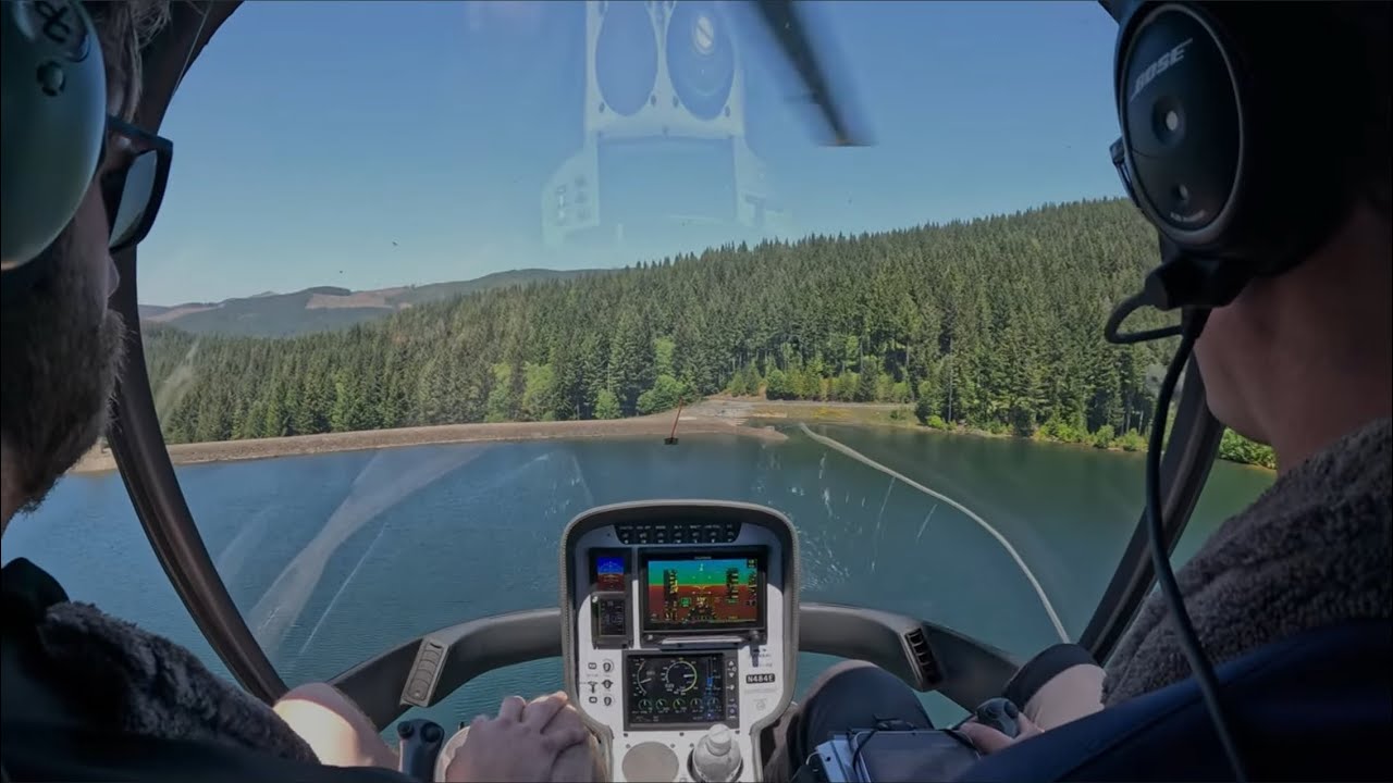 US Training Ep. 7 Part1 - Cabri G2 - Doors-Off Flight, Landing on a Dam
