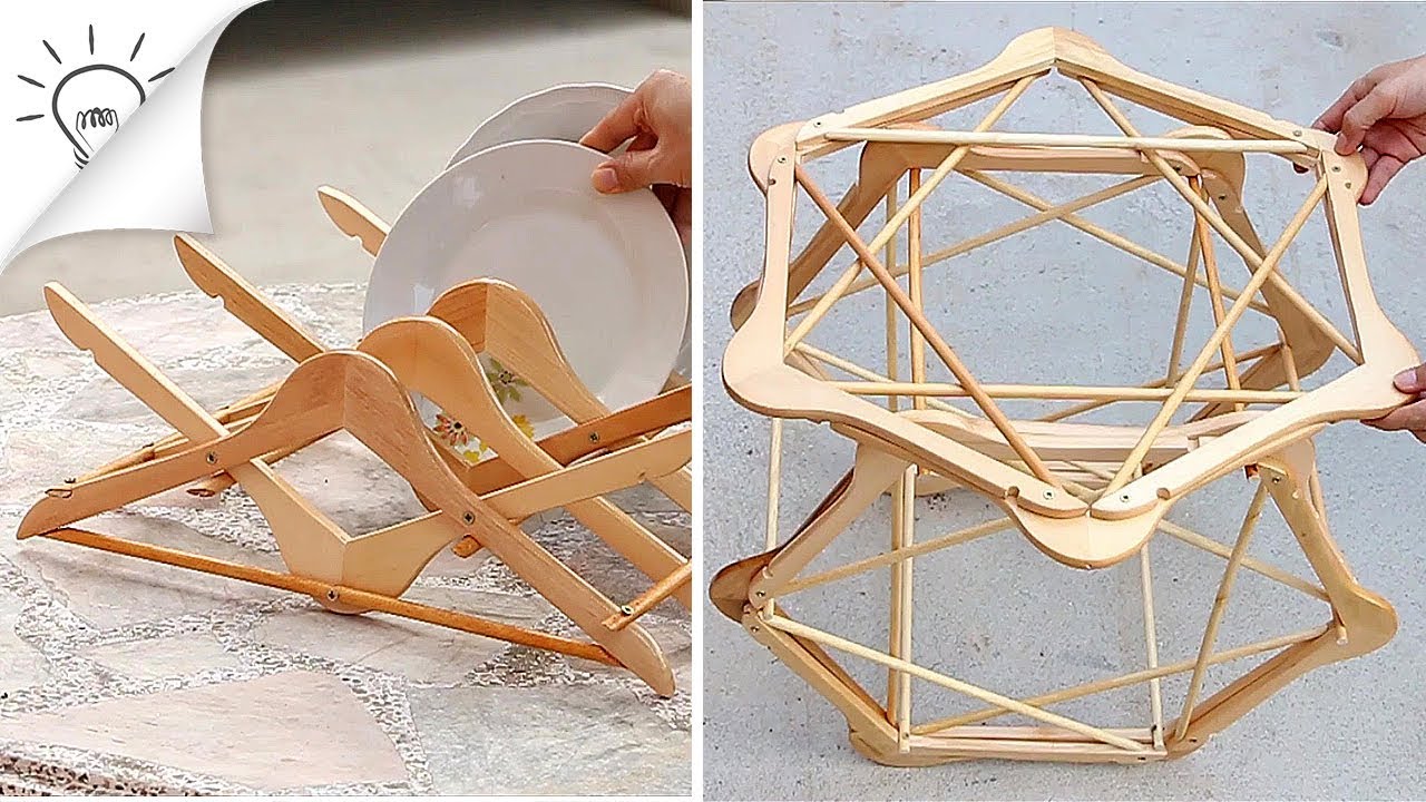 2 Creative Ideas With Wooden Hangers | Thaitrick