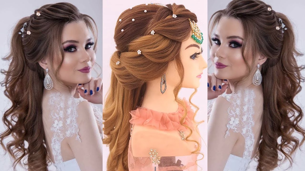 2 Indian Bridal Hairstyles l Latest Wedding hairstyles For Long Hair l Engagement look