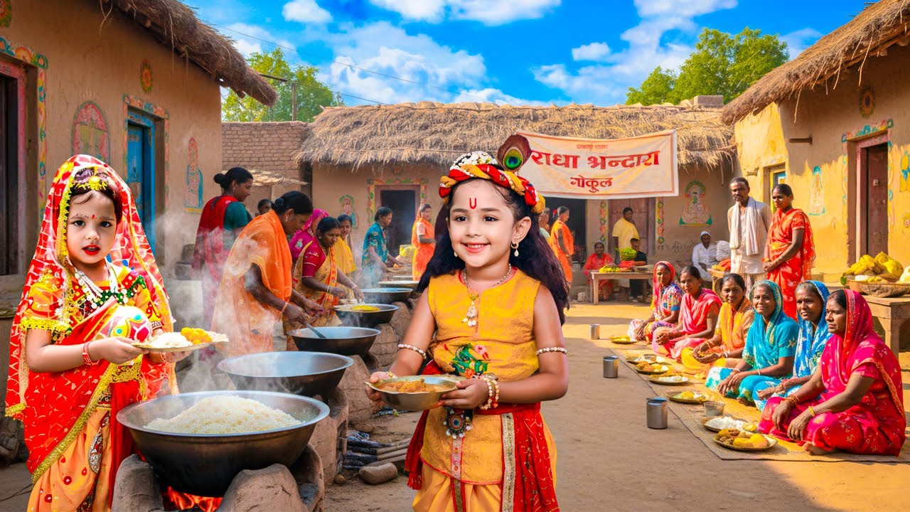 कान्हा और राधा ने गोकुल में भंडारा करवाया | यशोमती मईया के नंदलाला | Shree Krishan