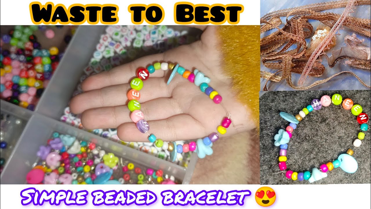 Handmade Beads Bracelet | Simple & Calm Craft Process| Waste To Best| Easy Simple Beads Braslet
