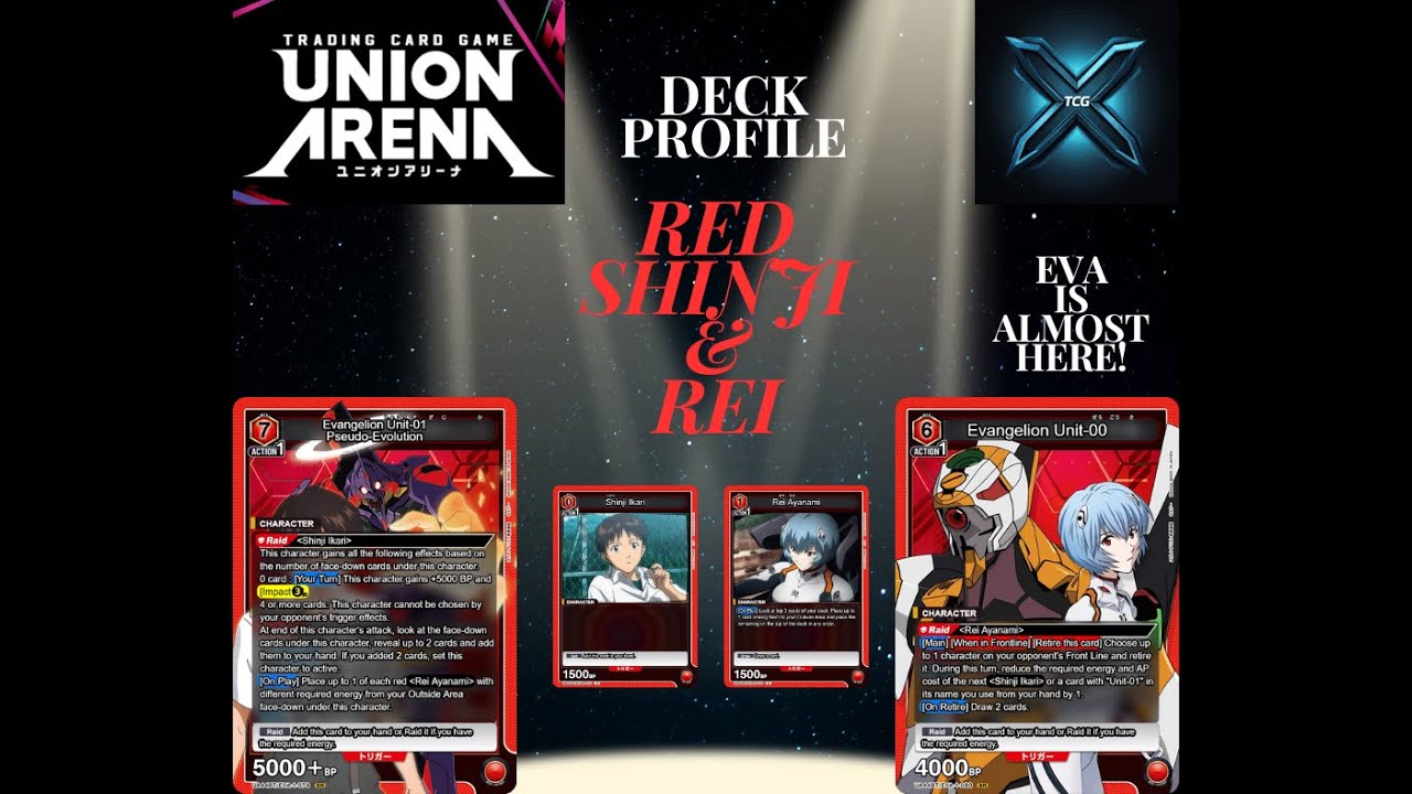 Обзор колоды Евы из Union Arena TCG - Красный Синдзи и Рей