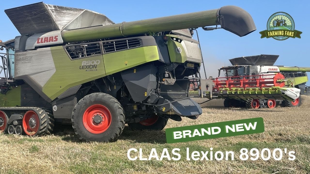 Harvest with a Pair of Brand New CLAAS Lexion 8900 Combines