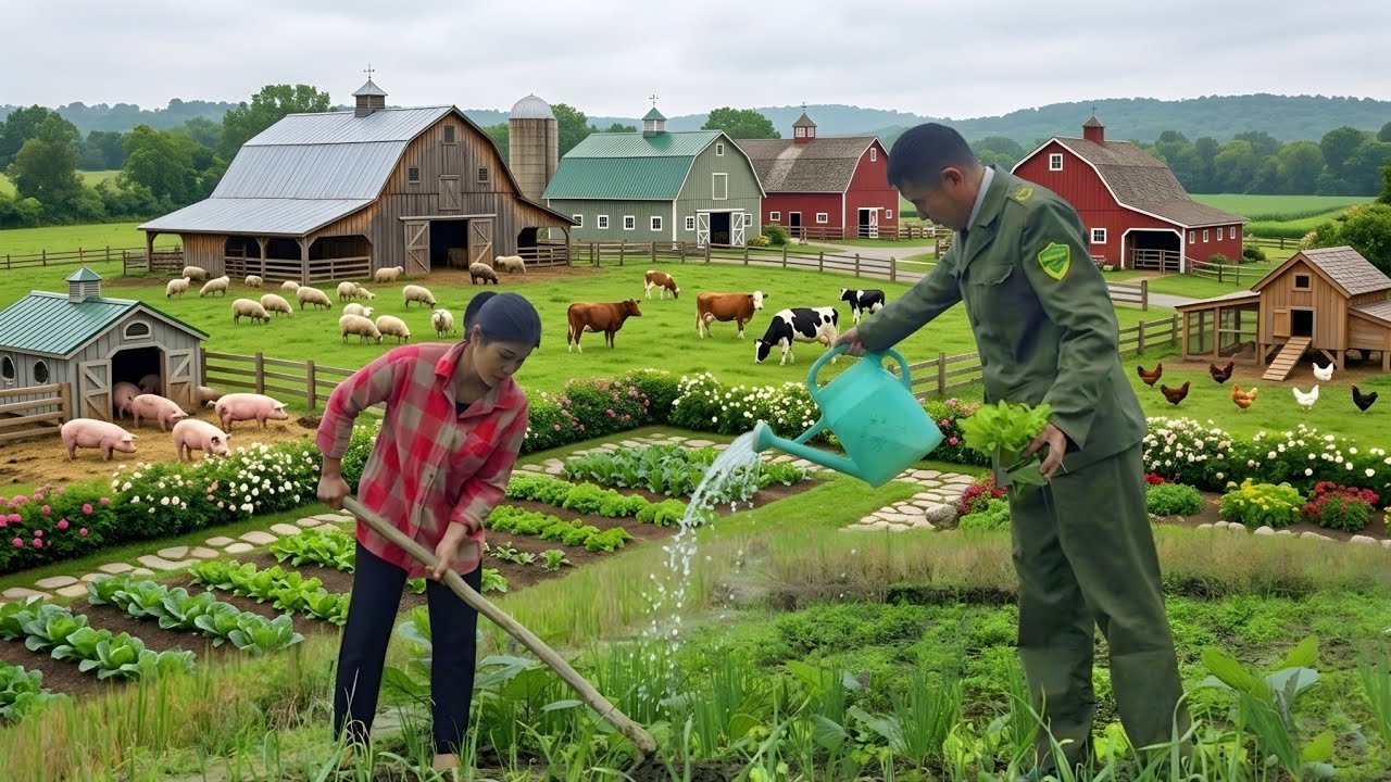 Policjant pomaga samotnej matce odnowić jej farmę i razem żyją szczęśliwie.