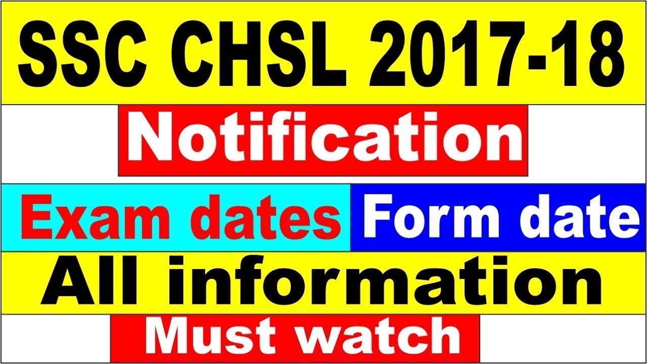 SSC CHSL 2017 Official Notification  full detail explanation