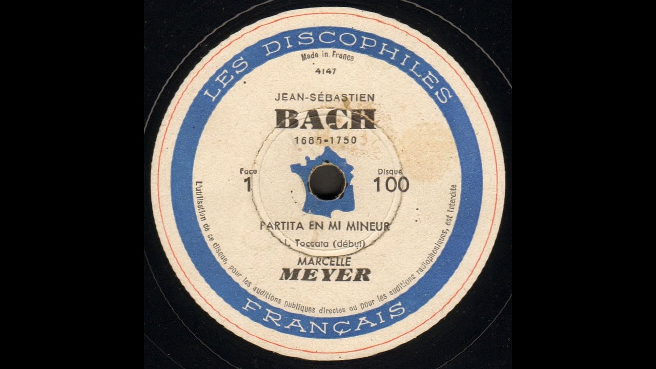 Marcelle Meyer - Bach Partita 6 BWV 830 (LDF 100-103) 1947
