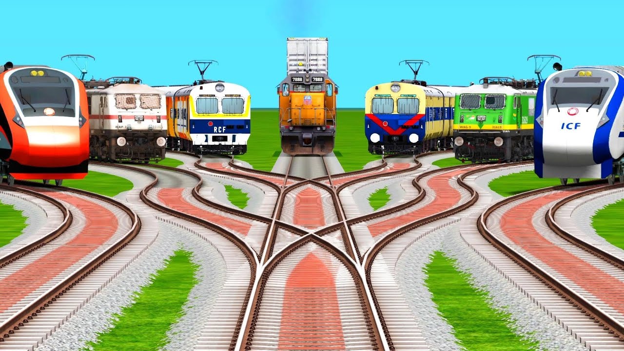 7 TRAINS CROSSING AT CRAZY DIAMOND RAILROAD RISKY RAILROAD TRACKS | Train Simulator Classic gameplay