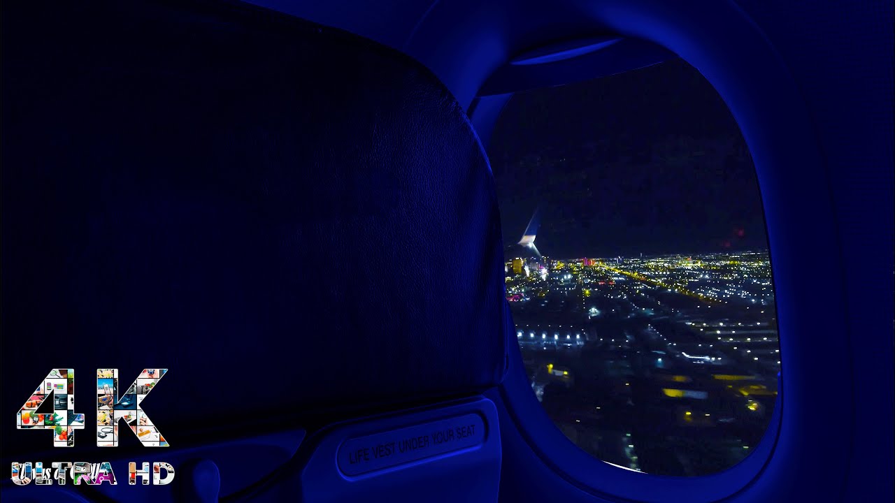 Takeoff & Landing Dark Screen Airplane Ambience | Flight Attendant | Call Ding | Reading, Sleeping