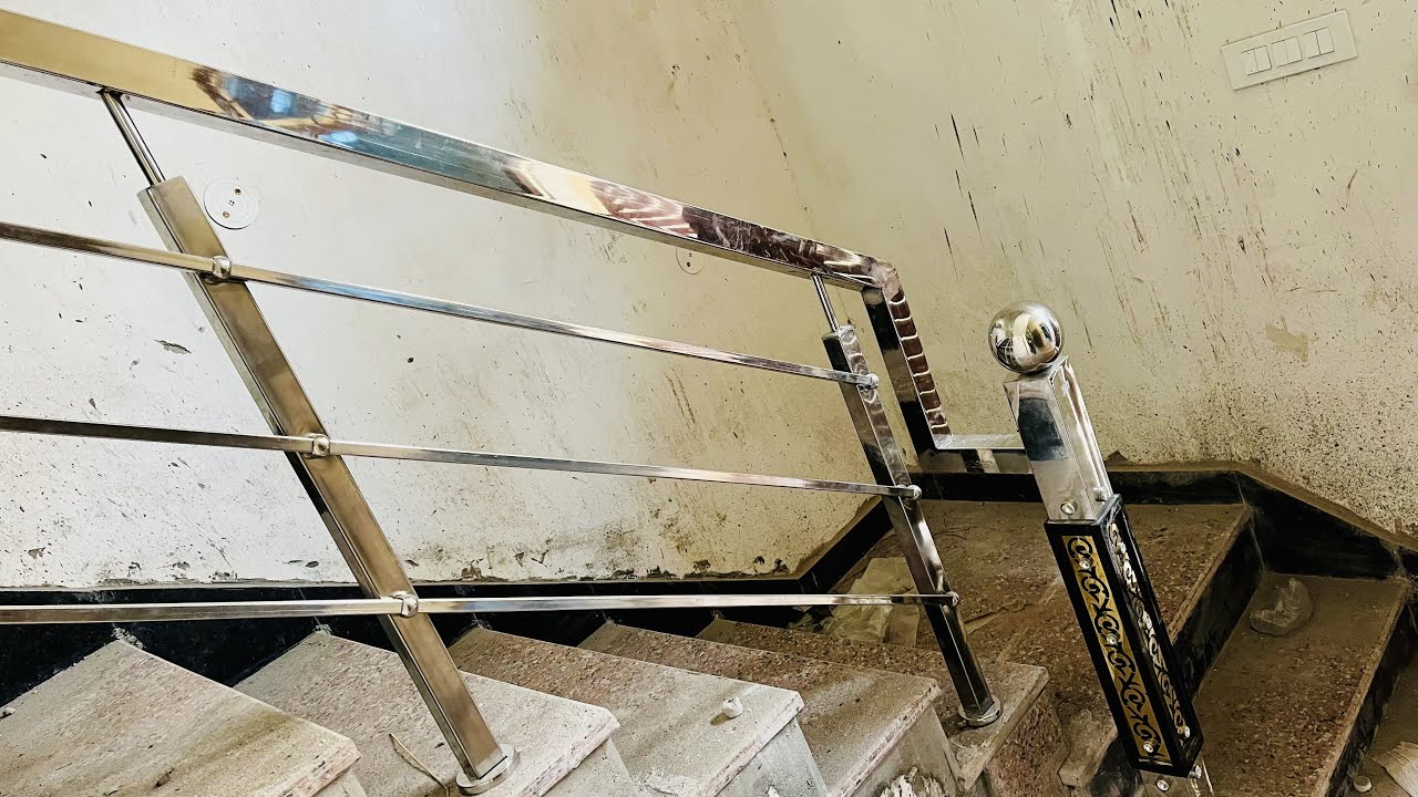 Stainless steel staircase railing full installation process ! staircase