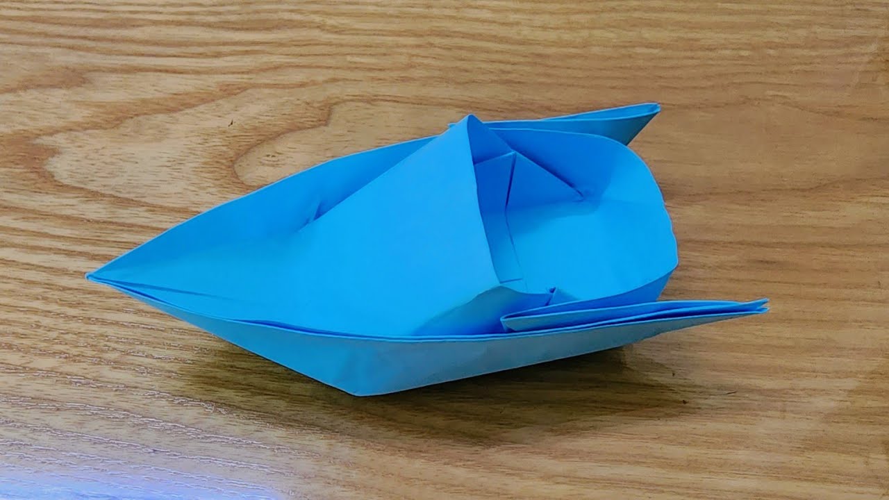HOW TO MAKE A COOL PAPER SPEEDBOAT - BOAT PAPER CRAFT TUTORIAL