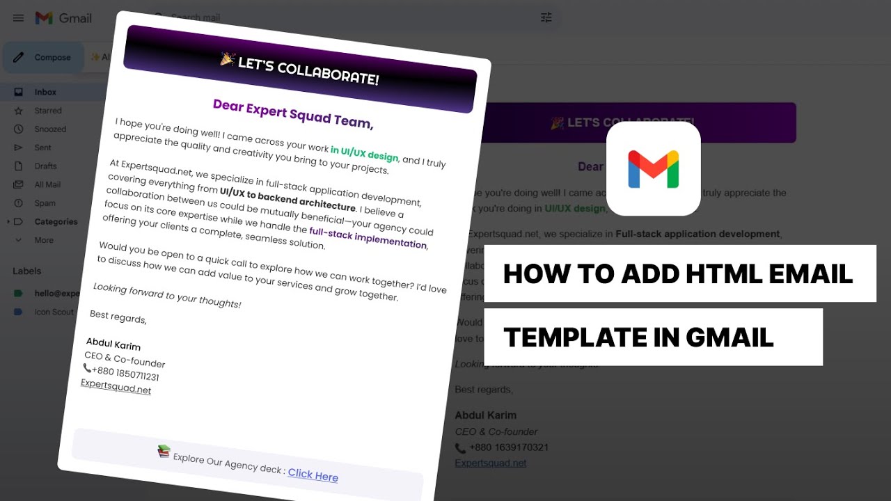 How to Add an HTML Email Template in Gmail (Step-by-Step Guide!)