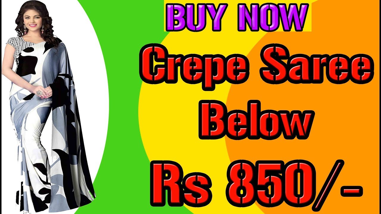 Newly Arrived Crepe Saree with Buying Link | BUY NOW | Crepe Saree in 68% OFFER RATE
