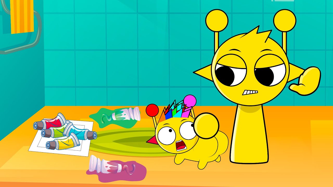 Simon Baby's hair turned as colorful as a palette after playing with hair dye, making his mom angry.