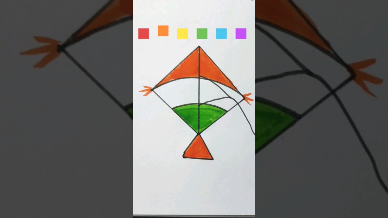 easy kite tirnga drawing🇮🇪#trending#kite#drawing#republicday#song#15august#youtubeshorts#reels#viral
