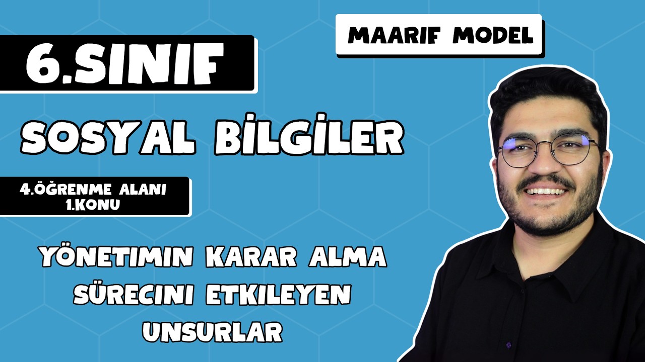 6.Sınıf Sosyal Bilgiler 4.Öğrenme Alanı Yönetimin Karar Alma Sürecini Etkileyen Unsurlar