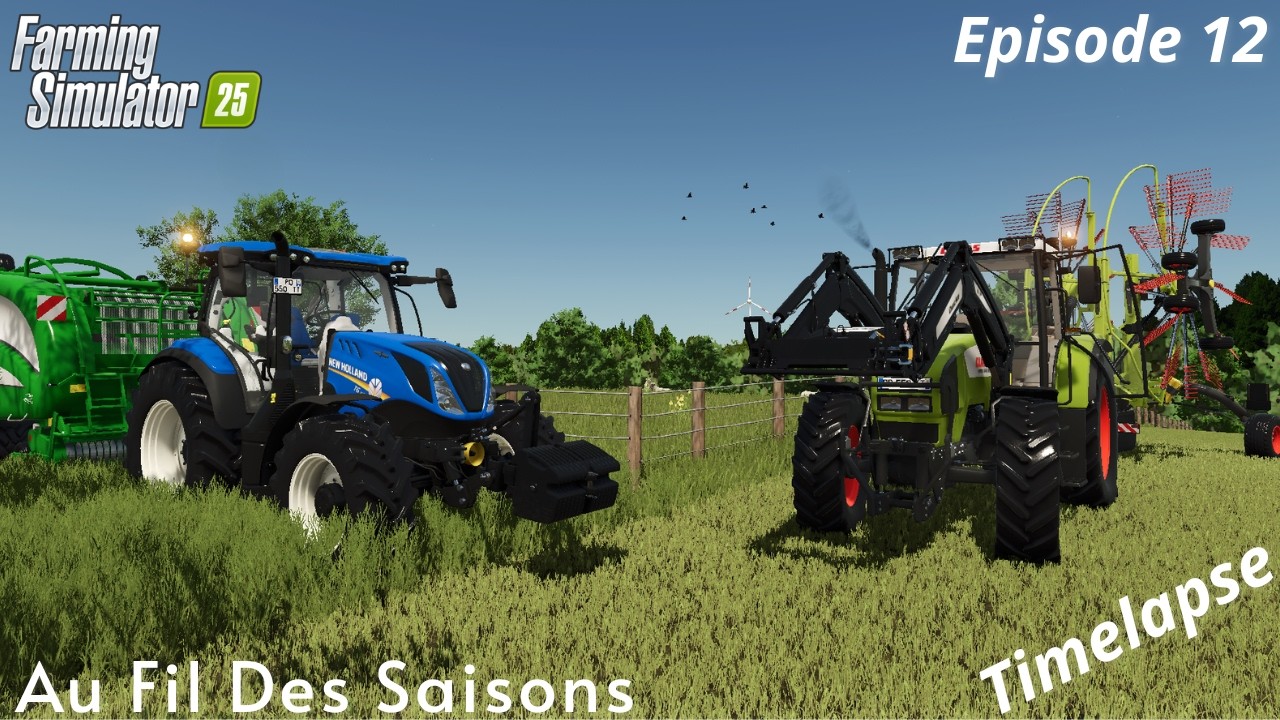 Passage avec l'andaineur & on presse avec l'enrubanneuse  Au Fil Des Saisons Episode 12