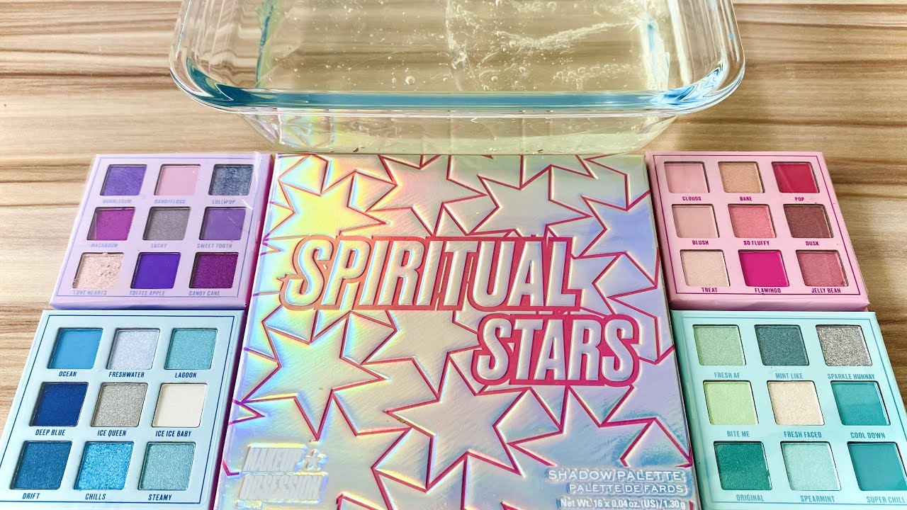 Galaxy Pastel Eyeshadow Slime - Mixing Makeup Eyeshadow Into Slime