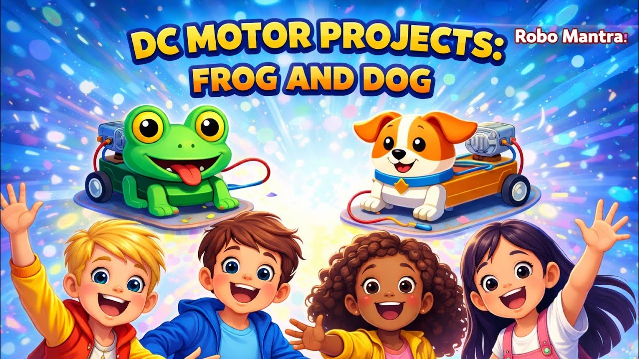DC Motor Working Model | School Robotics Project | Frog & Dog