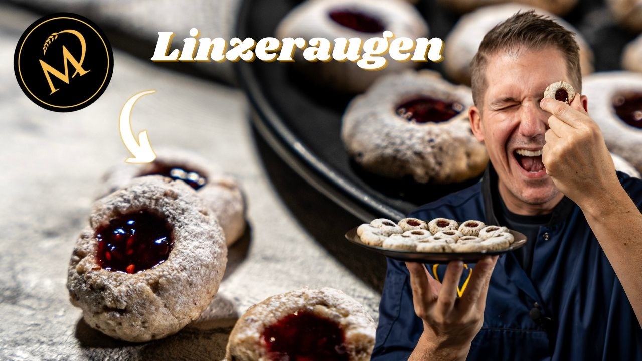 Schnelle Engelsaugen mit Linzerteig - Einfache Weihnachtspl&auml;tzchen selber backen✨