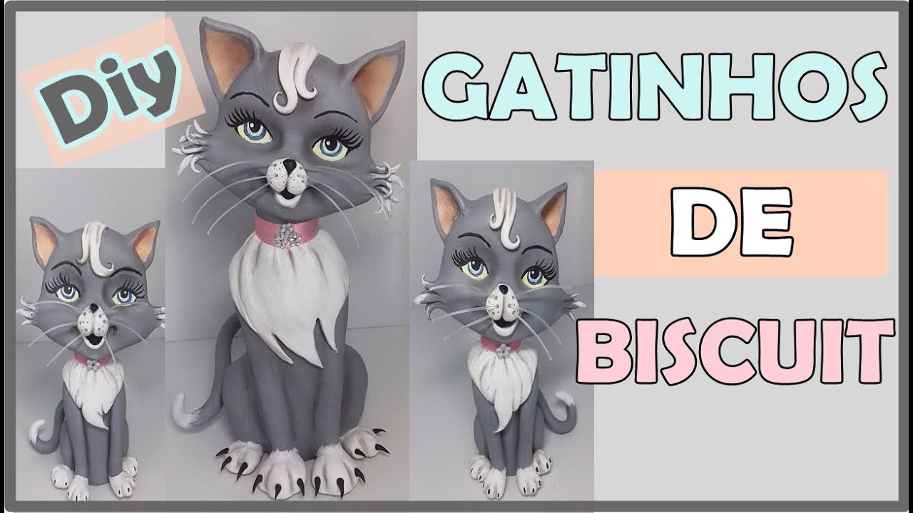 ARTESANATO: RECICLAGEM COM VIDRO DE ESMALTE E FRASCO DE COLONIA / GATINHOS DE BISCUIT PASSO A PASSO