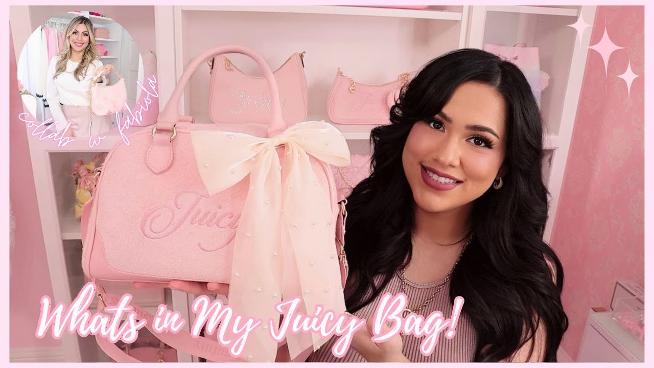 ЧТО В МОЕЙ РОЗОВОЙ СУМКЕ-КОТЕЛКЕ JUICY COUTURE! КОЛЛАБАЦИЯ С @FABIOLAG