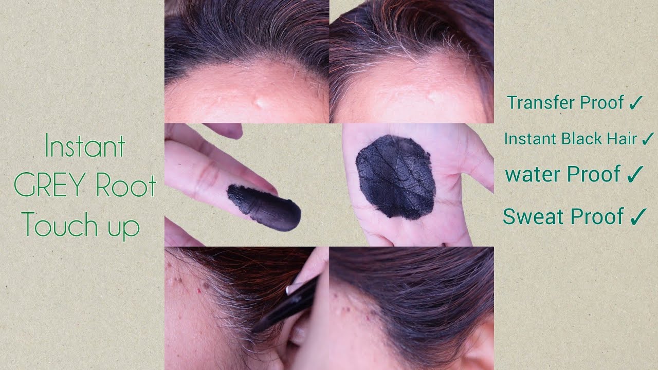 Instant Grey root touch up! सिर्फ 4 चीज़ो से बनायें बालों को झटपट काला करने वाला waterproof formula!