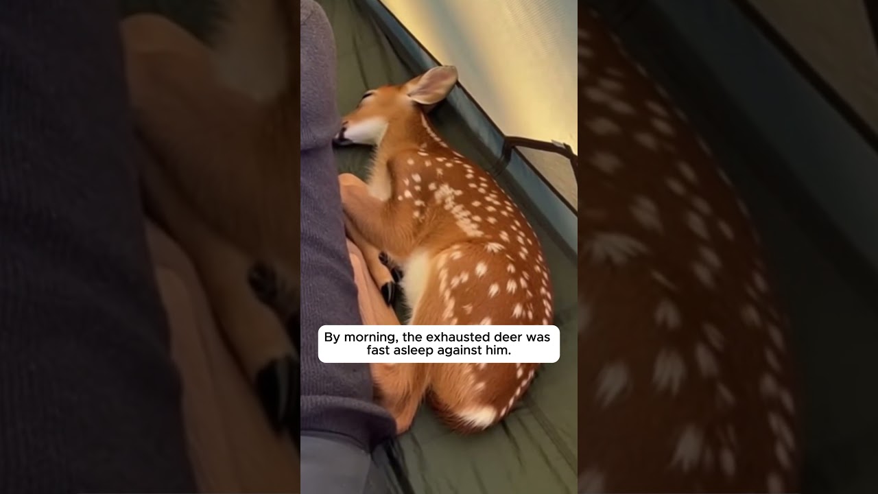 A Baby Deer Ran Into His Tent To Escape A Wild Tiger 😱 #shorts