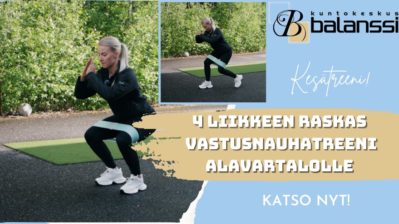 4 liikkeen raskas vastusnauhatreeni alavartalolle