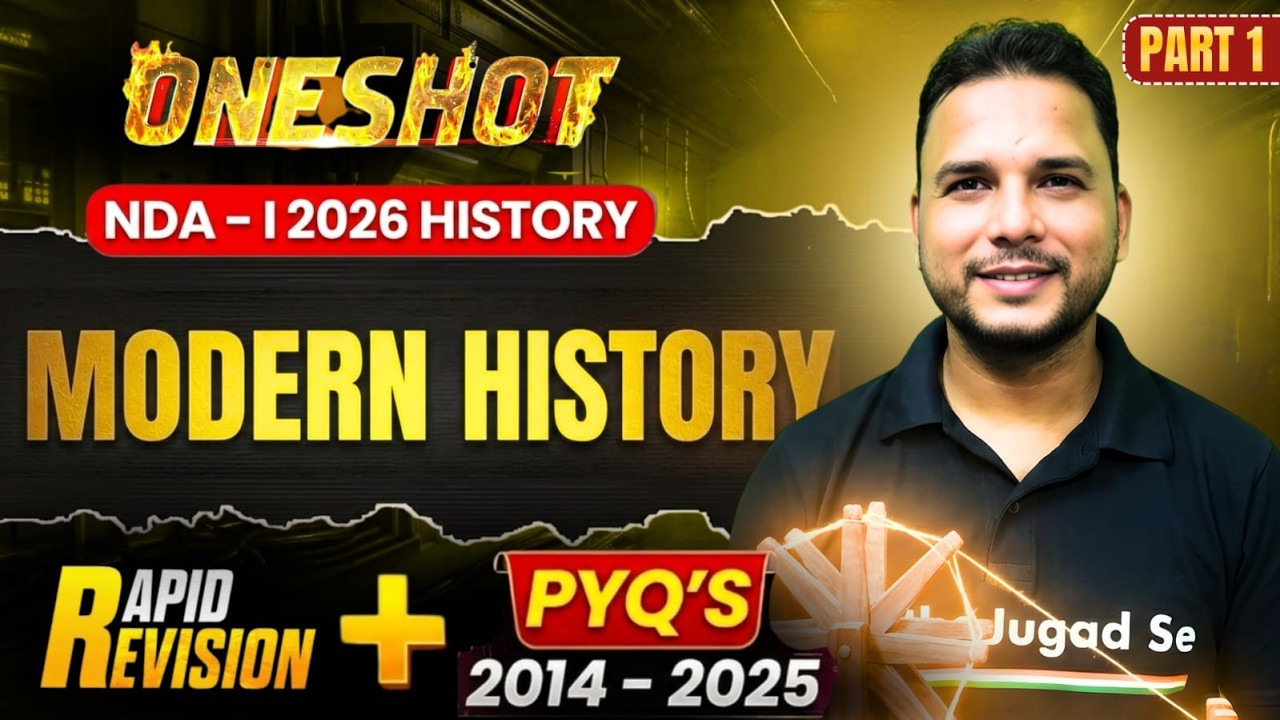 NDA History : Modern History |  |  Concept + PYQ | NDA History NDA 1 2026 | History For NDA 1 2026