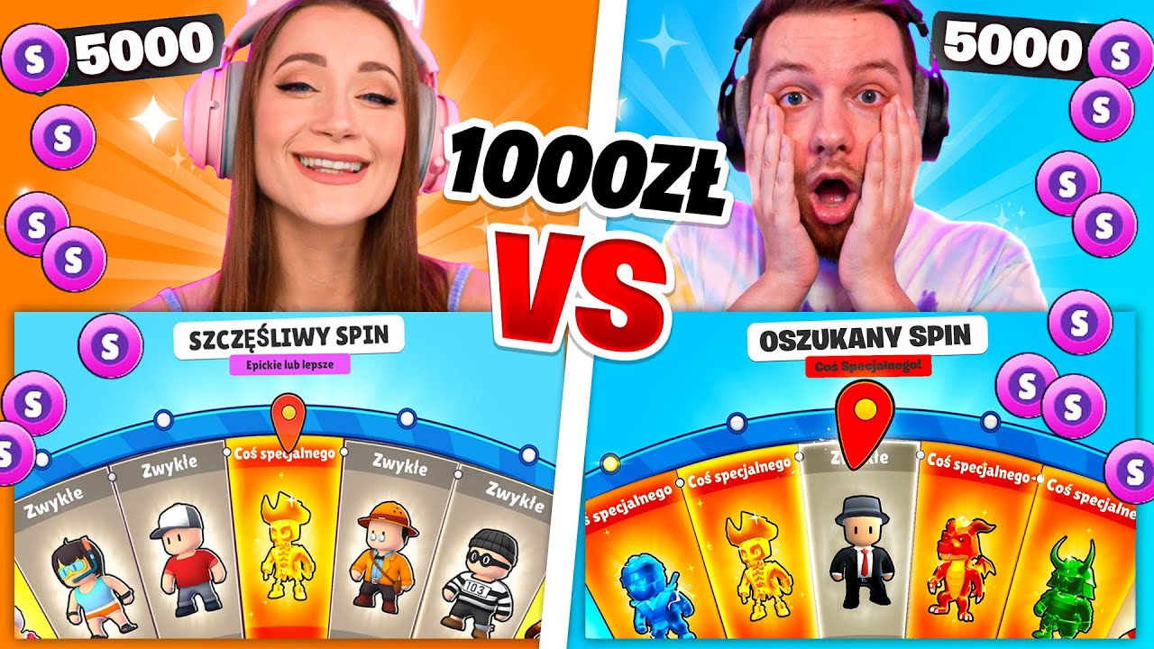 WYDAŁEM 1000ZŁ z GABI w Stumble Guys! (koło FORTUNY!)