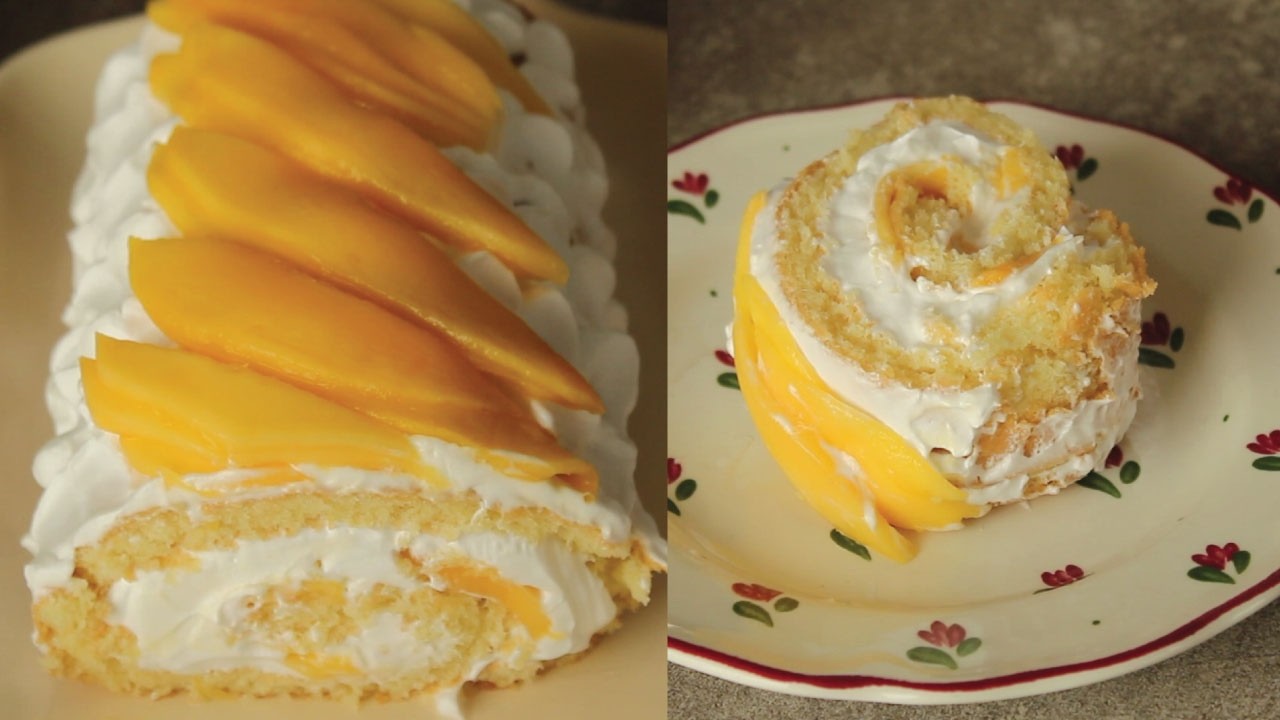 Mango Swiss Roll Cake 😍 Recipe By Chef Hafsa