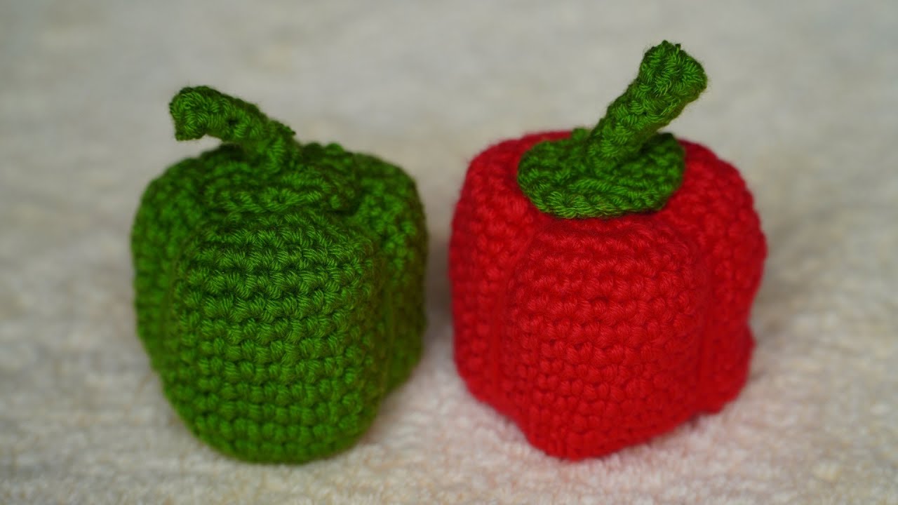 How To Crochet A Bell Pepper | Crochet Bell Pepper Tutorial | Crochet Bell Pepper Amigurumi Pattern
