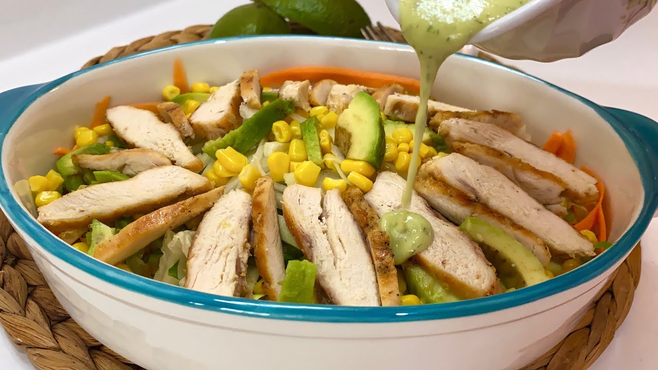 BİR AVOKADO İKİ TARİF 😍 TAVUKLU AVOKADO SALATASI VE AVOKADOLU SALATASI SOSU 💯- Çiçekintarifleri
