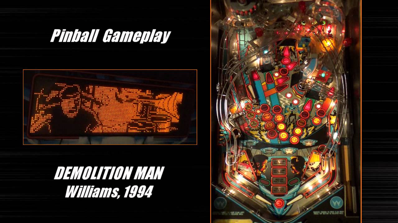 Demolition Man pinball machine gameplay (Williams, 1994)