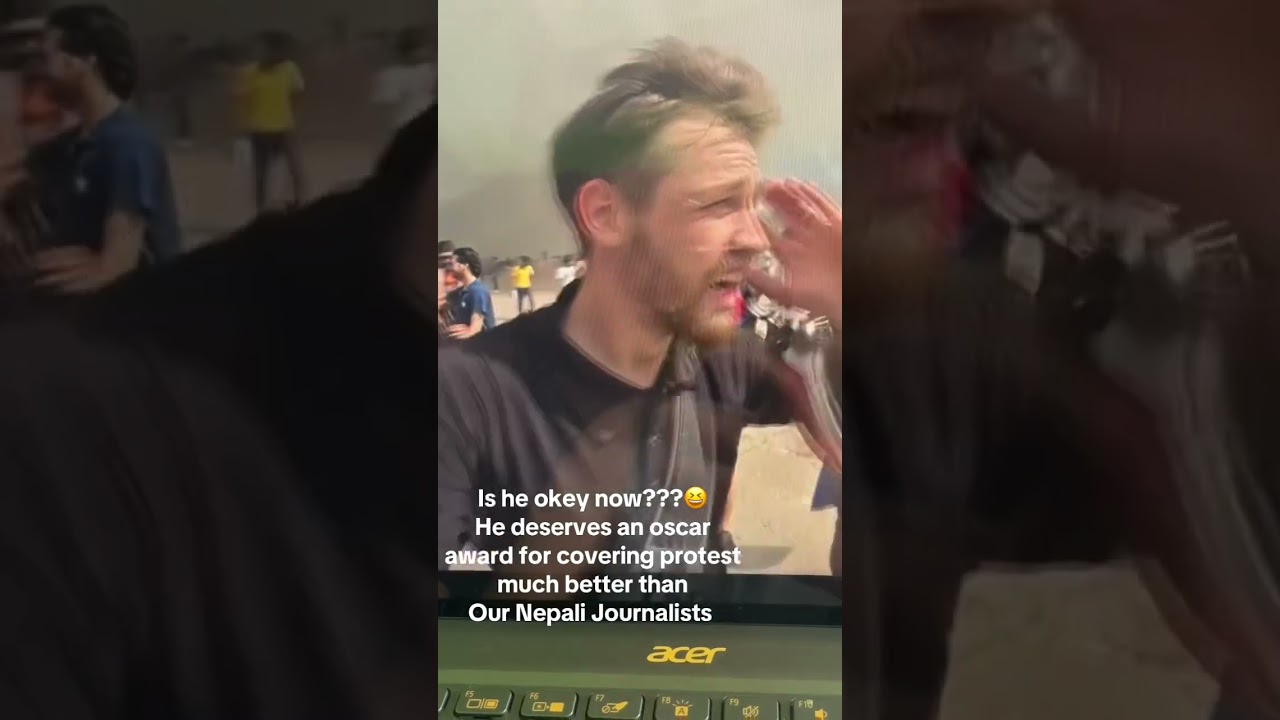 foreigner reaction on Nepal protest🇳🇵🇳🇵#Nepal #funny #protest