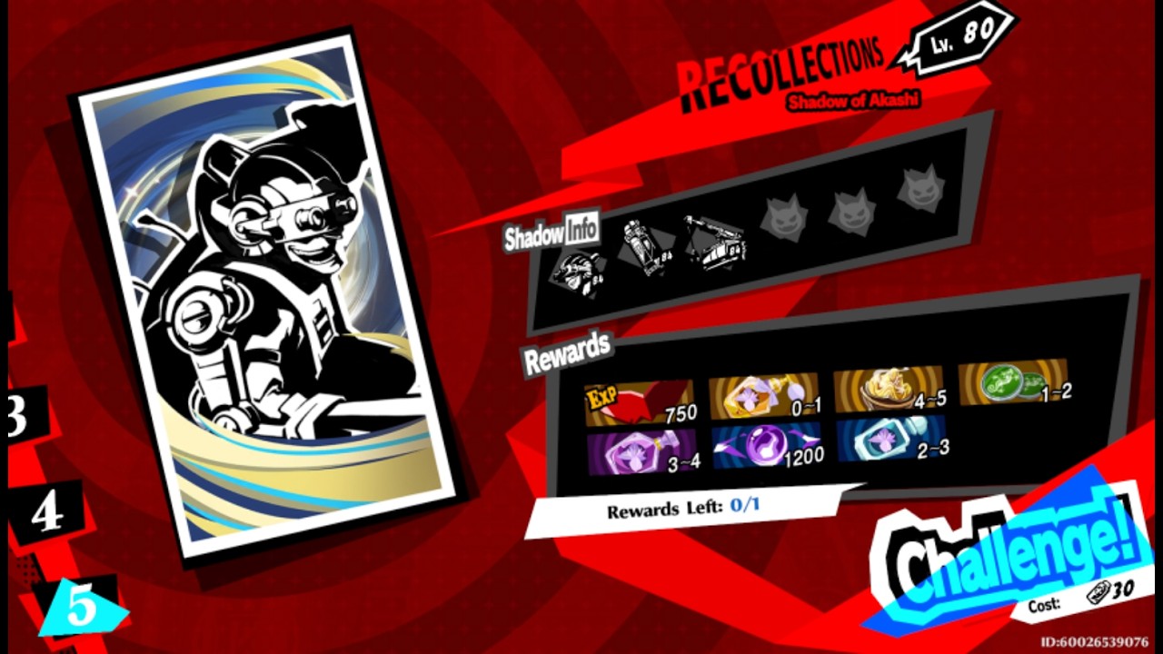 Persona 5: The Phantom X - Recollections Shadow Akashi (Auto-Team)