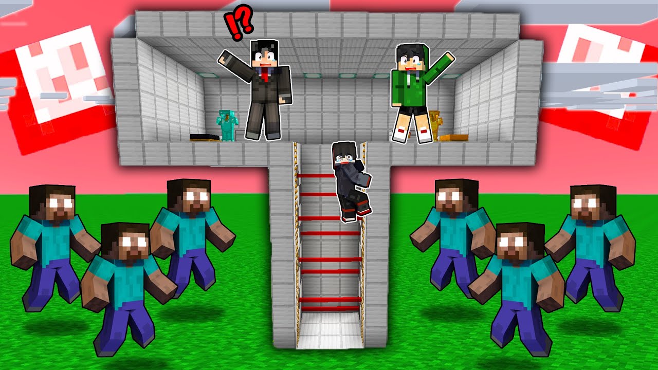 Evil HEROBRINE Army vs SAFEST SECURITY TOWER | Minecraft! (Tagalog)