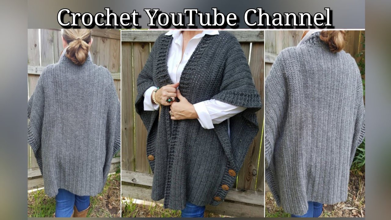 شال / بونشو كروشية مع شرح جميع المقاسات Poncho shawl with all sizes explained/ قناة #كروشية_يوتيوب