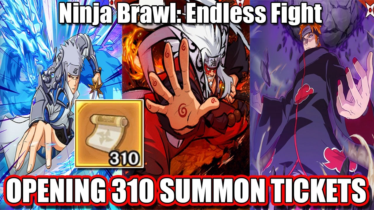 Ninja Brawl: Endless Fight Gameplay - Naruto Opening 310 Summon Tickets