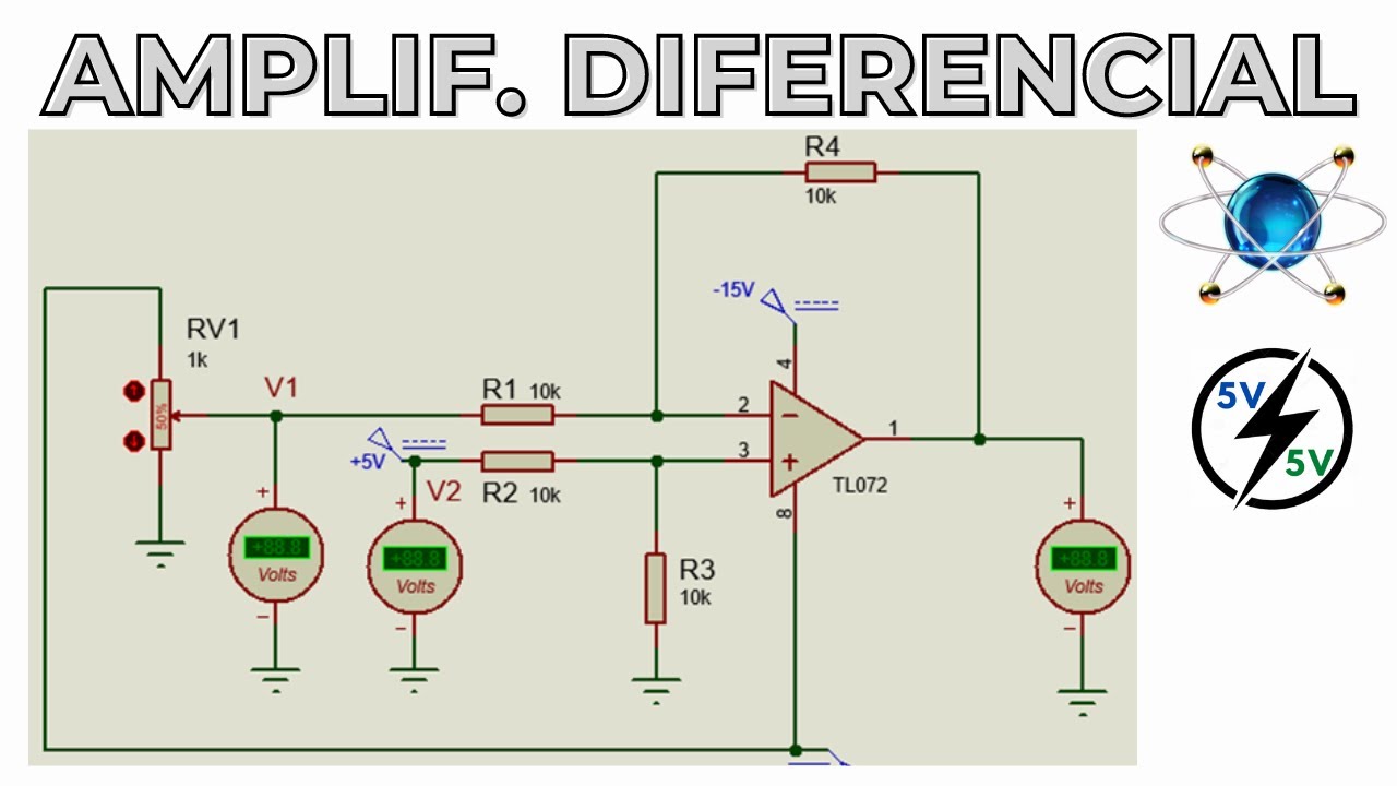 Amplificador DIFERENCIAL ou SUBTRATOR - Simulação e Análise