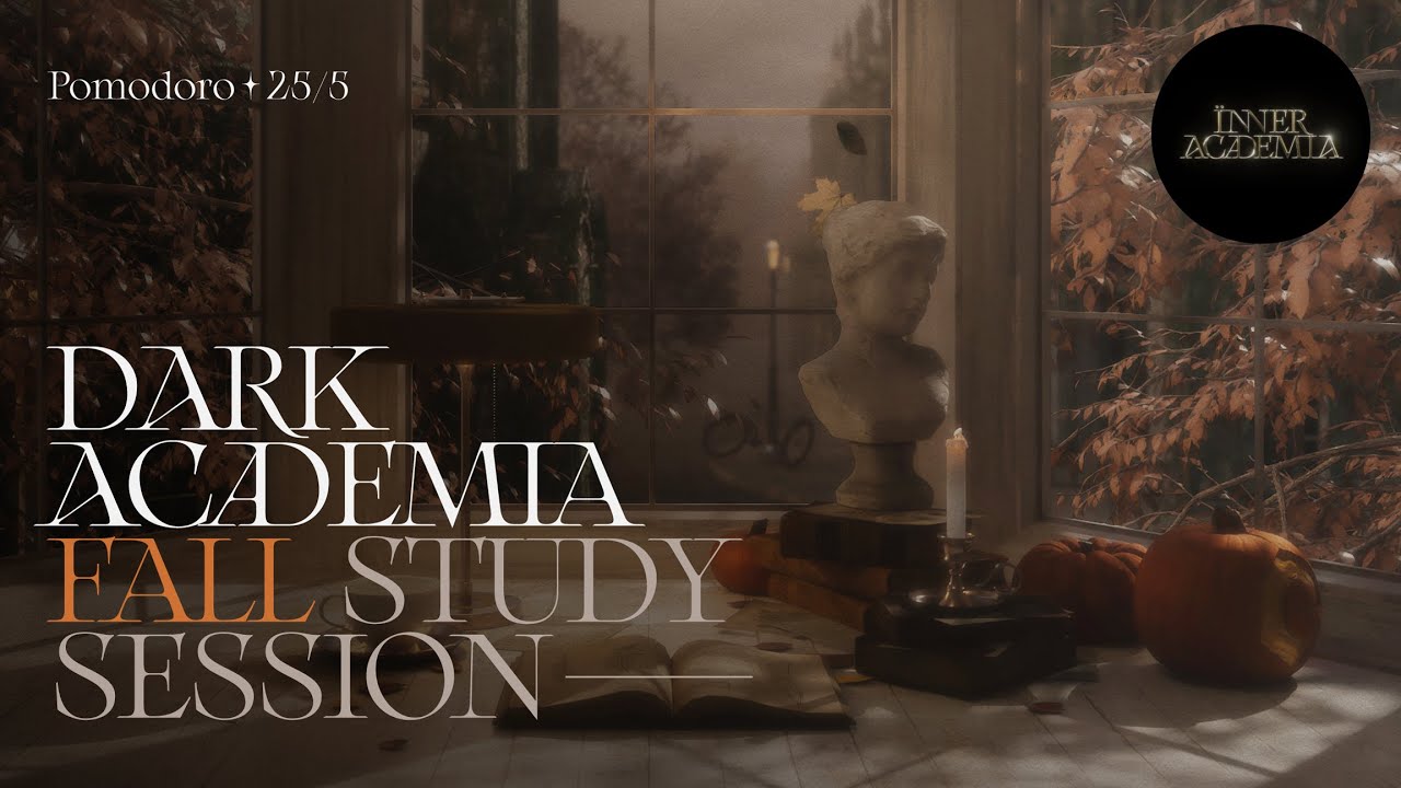 Study at the Dark Academia library 🎃🍂Autumn Pomodoro 25/5 🔔  2 hrs