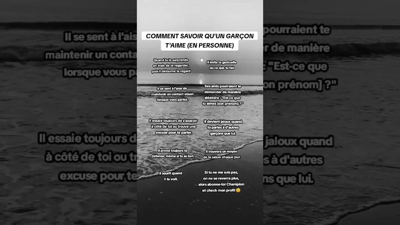 Comment savoir qu'un gar&ccedil;on t'aime (en personne)